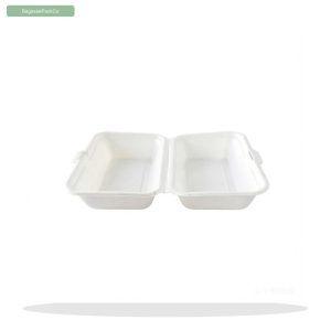 Bagasse Clamshell Box 8" x 8" (Single Compartment)