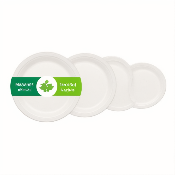 Bagasse tableware pieces composting in a backyard compost pile