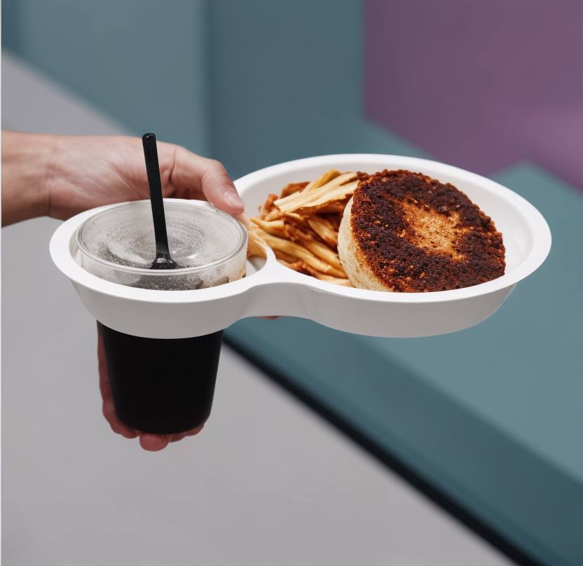 Bagasse vs paper plates comparison — molded sugarcane fiber plate next to a coated paper plate