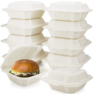 Cornstarch Clamshell Burger Box cornstarch food container wholesale compostable