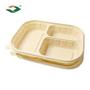 Cornstarch 3-Compartment Takeout Lunch Box cornstarch food container wholesale compostable