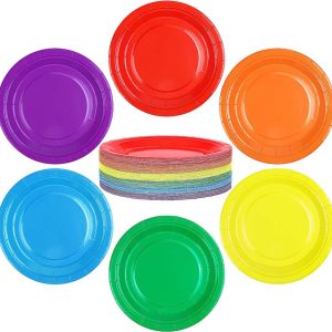 Colored Paper Plates & Napkins Party Set paper tableware wholesale biodegradable party