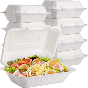 Rectangular Bagasse Food Box compostable bagasse food container wholesale