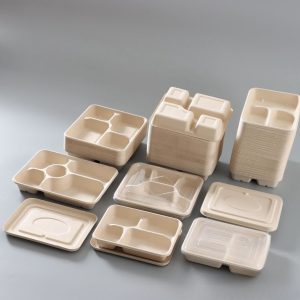 Multi-Compartment Bagasse Take-Out Tray bagasse serving tray supplier bulk