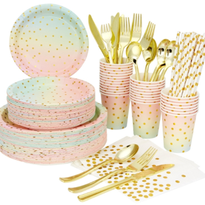 Childrens Birthday Paper Party Set paper tableware wholesale biodegradable party