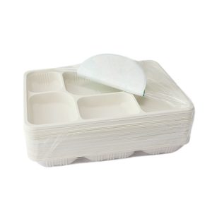 Cornstarch 6-Compartment Food Tray cornstarch food container wholesale compostable