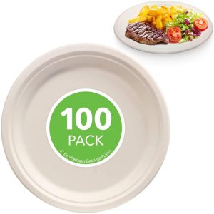 Wheat straw fiber plate 9 inch compostable dinner plate wholesale
